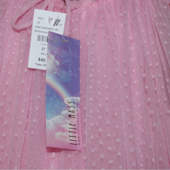 Little Mass Toddler Girl 2T Pink Dot Dress NWT Princess Fairy Dress - Picture 4 of 5